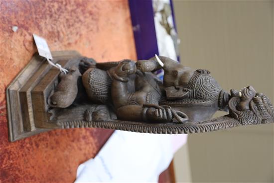 A late 19th century Indian rosewood figure of Ganesh, H.